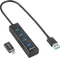 Sharkoon 4-Port Aluminium Hub schwarz, USB-A/USB-C 3.0 [Stecker] Vorschaubild
