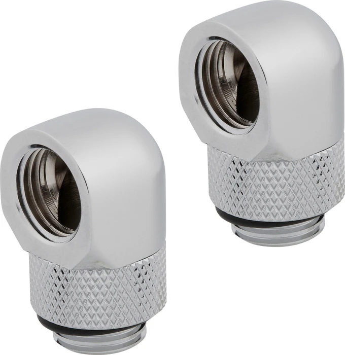 Corsair Hydro X Series XF Hardline, Winkeladapter 90° G1/4", chrome, 2er-Pack
