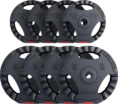 Gorilla Sports Hantelscheiben Kunststoff Gripper Set 30kg
