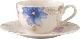 Villeroy & Boch Mariefleur Gris Basic Kaffeetasse mit Untertasse, 2-tlg.