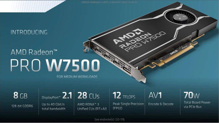 AMD Radeon PRO W7500, 8GB GDDR6, 4x DP