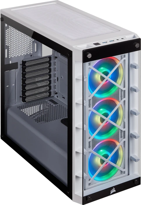 Corsair iCue 465X RGB, weiß, Glasfenster