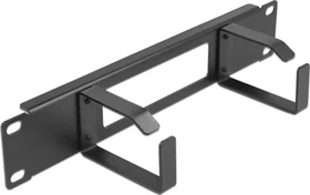 DeLOCK 10" Kabelmanagement Rangierpanel, mit Öffnungen, 2 Bügel, schwarz, 1HE
