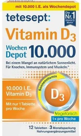 Tetesept Vitamin D3 Wochendepot 10.000 Filmtabletten, 12 Stück