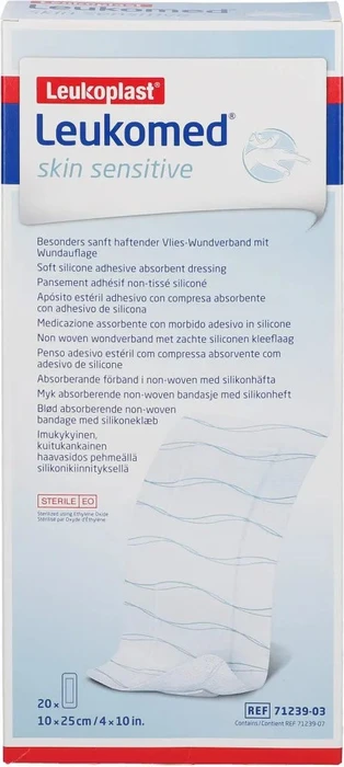 BSN medical Leukomed skin sensitive Pflaster steril, 10 x 25cm, 20 Stück