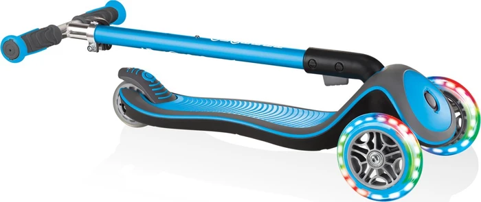 Globber Elite Deluxe Lights Kickboard sky blue