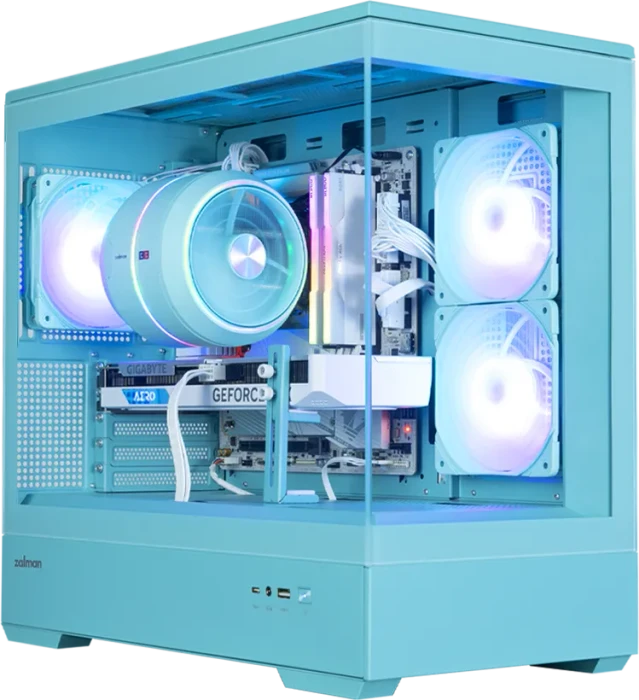 Zalman P30 [V2] Mint, türkis, Glasfenster