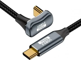 chenyang USB Kabel, Sleeved Cable, USB 3.1, 10Gb/s, 100W, USB-C [Stecker] auf USB-C [Stecker], 180° U-Form gewinkelt, 100cm (UC-064-OS-1.0M)