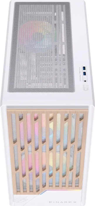 Einarex Pulse PM400 RGB White, weiß/braun, Glasfenster