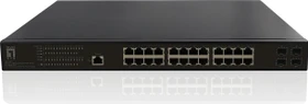 LevelOne GEP Rackmount Gigabit Managed Switch, 24x RJ-45, 4x SFP, 390W PoE+ (GEP-2861 / 52090403101)