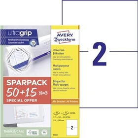 Avery-Zweckform Etiketten Universal, A5, weiß, 65 Blatt (130 Etiketten)