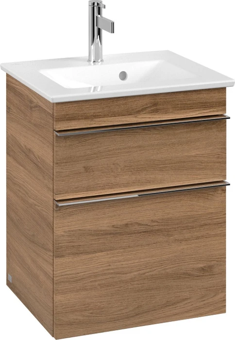 Villeroy & Boch Venticello Waschbeckenunterschrank für Becken mittig 2 Auszüge 466x590x400mm kansas oak/chrome