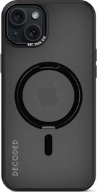 Decoded Recycled Plastic Loop Stand Back Cover für Apple iPhone 15 Plus transparent/schwarz