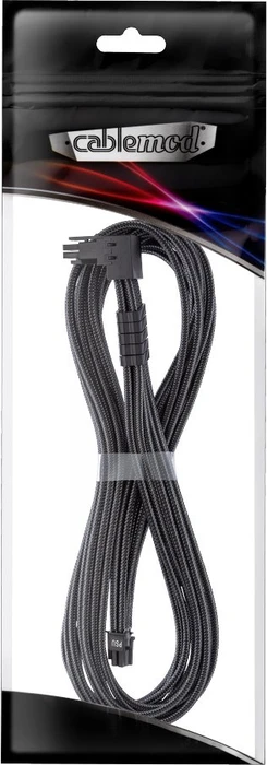 CableMod C-Series Pro ModMesh, 12V-2x6 Kabel, StealthSense, Corsair Type 5, 16-Pin PCIe Stecker auf 16-Pin PCIe 5.1 12V-2x6 Stecker, Adapterkabel, 90°, carbon, 65cm