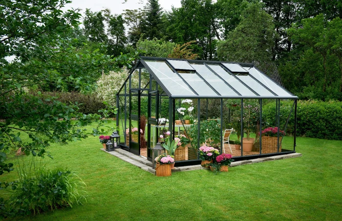 Juliana Gärtner 16.2m² 3mm Sicherheitsglas Gewächshaus anthrazit/schwarz