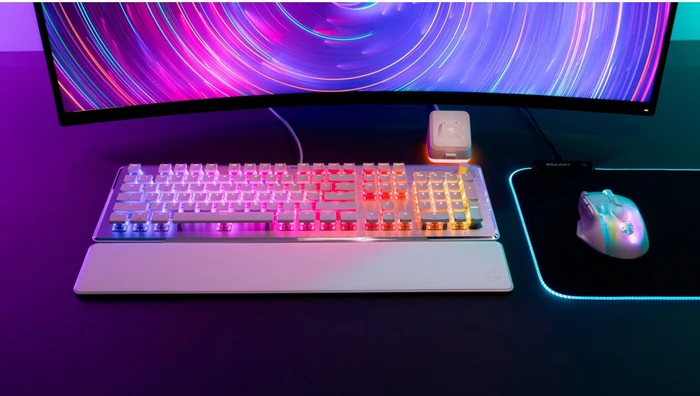 Roccat Vulcan II, LEDs RGB, weiß/silber, TITAN II RED, USB, DE