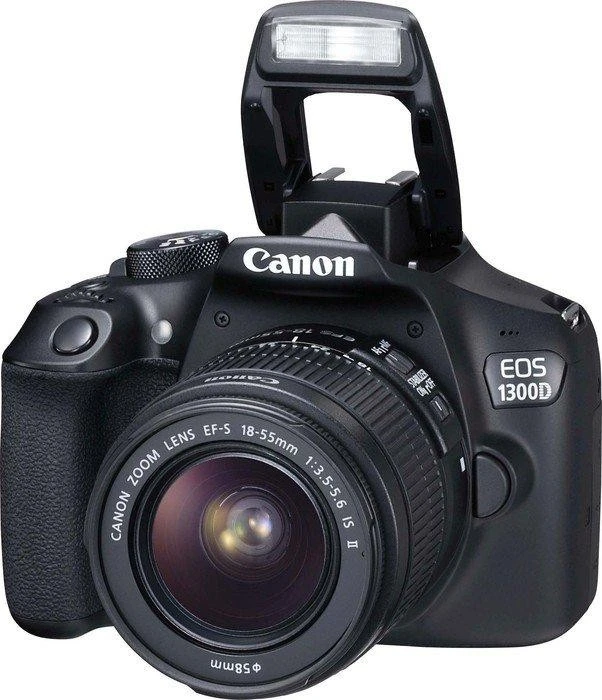 Canon EOS 1300D schwarz mit Objektiv EF-S 18-55mm 3.5-5.6 IS II