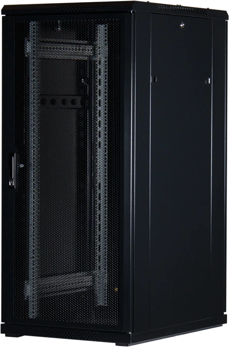 Rockstable 19" Serverschrank 27HE, Gitternetztür, IP2X, schwarz, 800mm tief