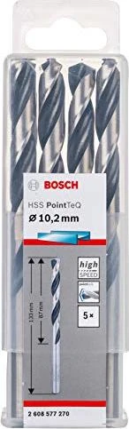 Bosch Professional HSS PointTeQ Spiralbohrer, 4.9x52x86mm, 10 Stück