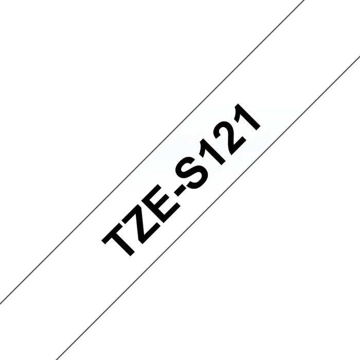 Brother TZe-S121 Beschriftungsband, 9mm, schwarz/transparent