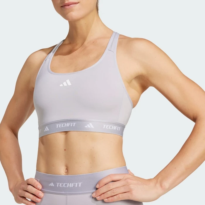 adidas TECHFIT Medium-Support Sport-BH glory grey (Damen)