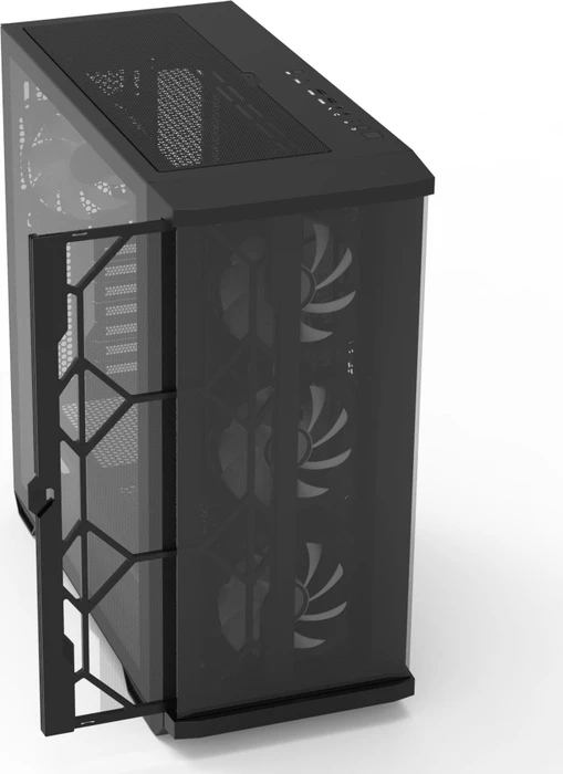 Zalman Z10 Duo, schwarz, Glasfenster