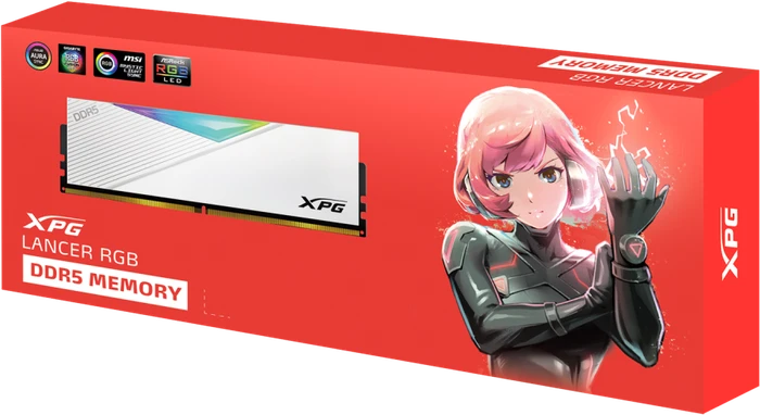 ADATA XPG LANCER RGB White Edition UDIMM 32GB, DDR5-6000, CL30-40-40, 2RX8