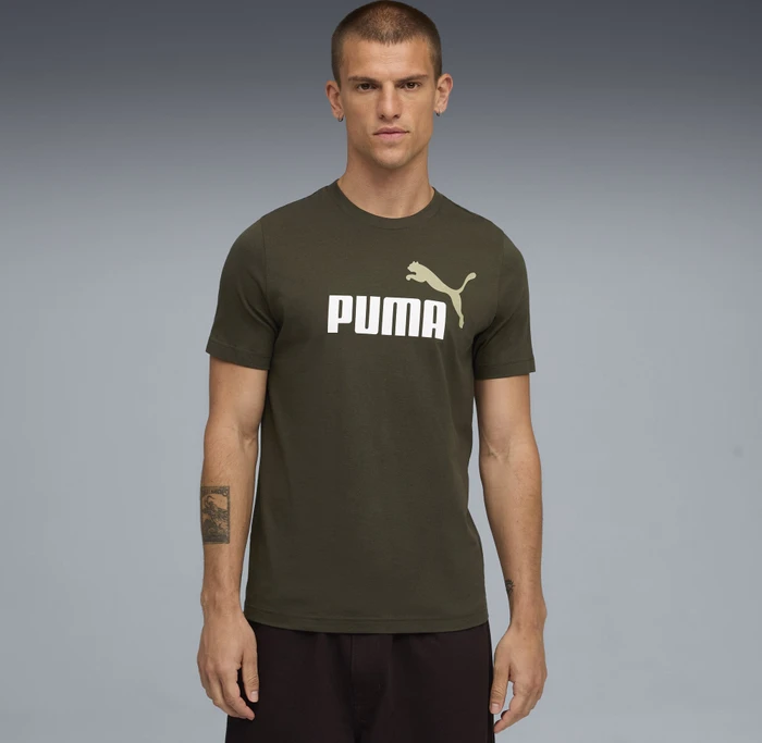 Puma Essentials 2 Colour No. 1 Logo T-Shirt kurzarm dark olive (Herren)