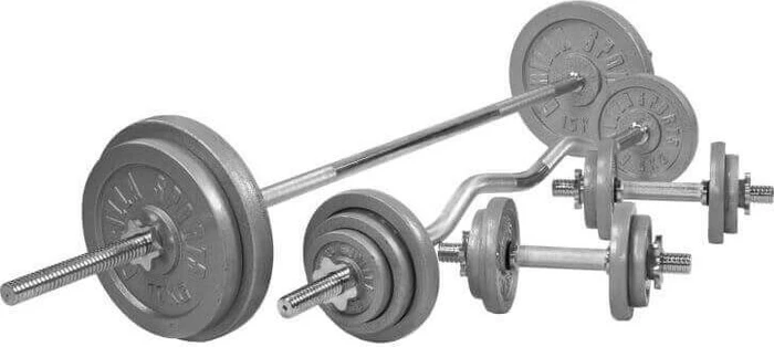 Gorilla Sports Hantelstangen Gusseisen Sternverschluss Set 108kg