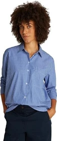 Tommy Hilfiger Oversized Fit Popeline Hemd langarm blue stripe (Damen)
