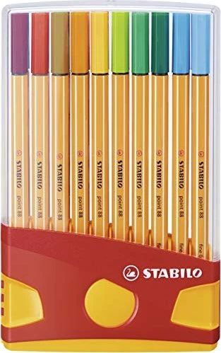 STABILO point 88 Color Parade rot/orange sortiert, 20er-Set, Aufbewahrungstasche