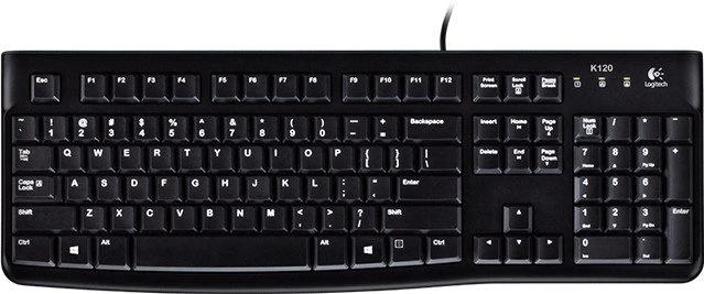 Logitech K120 Keyboard schwarz, USB, HU