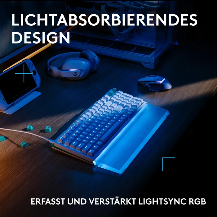 Logitech G512 X Palm Rest 98, Acryl-Handballenauflage, transparent