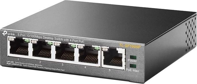 TP-Link TL-SF1000 Desktop Switch, 5x RJ-45, 60W PoE