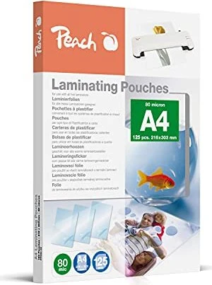 Peach Laminierfolien PP580-02P, A4, 2x 80µm, glänzend, 125 Stück
