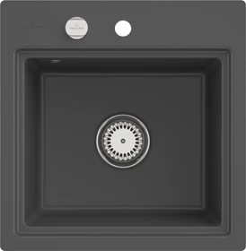 Villeroy & Boch Subway Style 50 S flat flächenbündig Becken mittig mit Ablauffernbedienung graphite