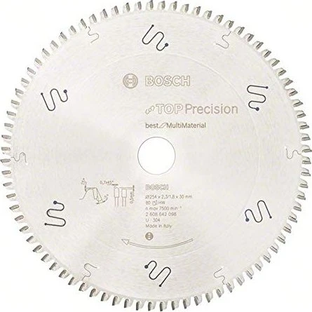 Bosch Professional Top Precision Best for Multi Material Kreissägeblatt 80Z, 254x1.8x30mm, 1 Stück