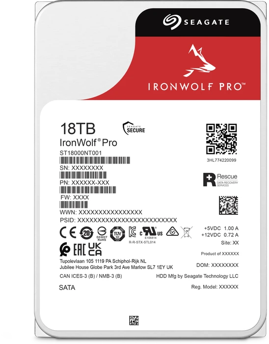 Seagate IronWolf Pro NAS HDD +Rescue 18TB, 24/7, 512e / 3.5" / SATA 6Gb/s
