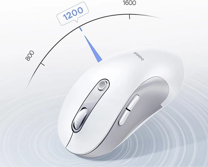 Baseus F02 Ergonomic Dual-Mode Wireless Mouse, weiß/grau, USB/Bluetooth
