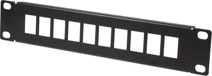 LogiLink Patchpanel für RJ-45 Keystone Module 10" , 10-Port, 1HE, 10", 1HE, schwarz