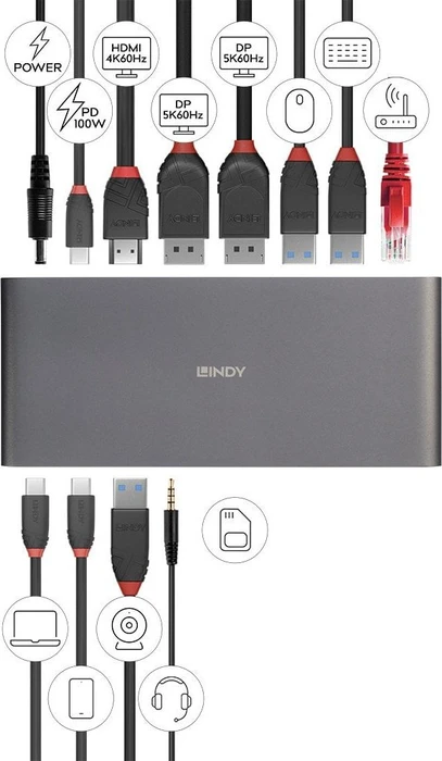 Lindy DST-Pro 5K XT, USB-C 3.0 [Buchse]