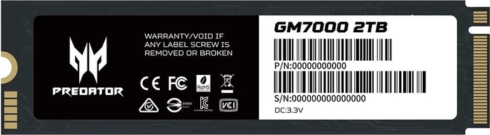 Acer Predator GM7000 SSD 2TB, M.2 2280 / M-Key / PCIe 4.0 x4