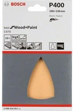 Bosch Professional C470 Best for Wood and Paint Schleifblatt K400, 100x150mm, 10 Stück