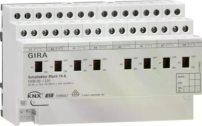 Gira KNX Schaltaktor 8-fach, 16A, Schaltaktor