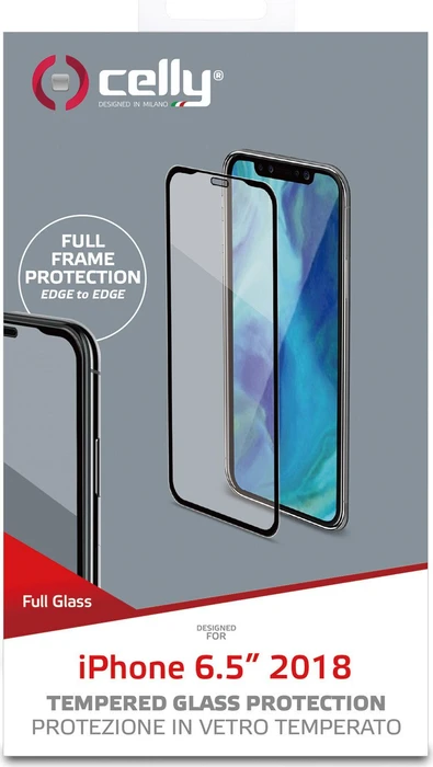 Celly Full Glass für Apple iPhone XS Max schwarz