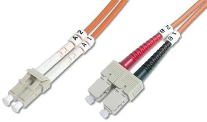 Digitus LWL Duplex Kabel, OM2, 2x LC Stecker/2x SC Stecker, 2m, orange