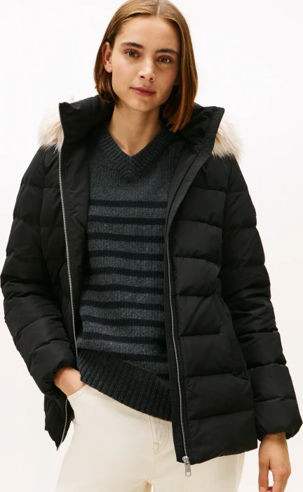 Tommy Hilfiger Puffer Down Fake Fur Jacke schwarz (Damen)