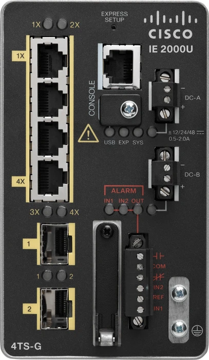 Cisco IE 2000 LAN Base Industrial Railmount Managed Switch, 4x RJ-45, 2x SFP