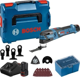 Bosch Professional GOP 12V-28 Akku-Multifunktionswerkzeug inkl. L-Boxx + 2 Akkus 3.0Ah + Zubehör