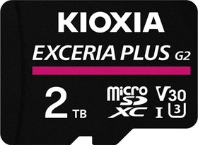 KIOXIA EXCERIA PLUS G2 R100/W90 2TB Kit, UHS-I U3, A1, Class 10